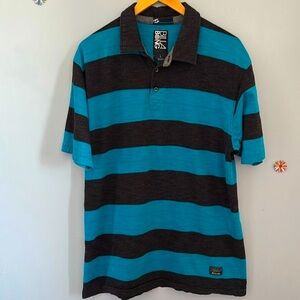 3/$25 Billabong Built To Thrash Polo Shirt Blue/Grey Size L